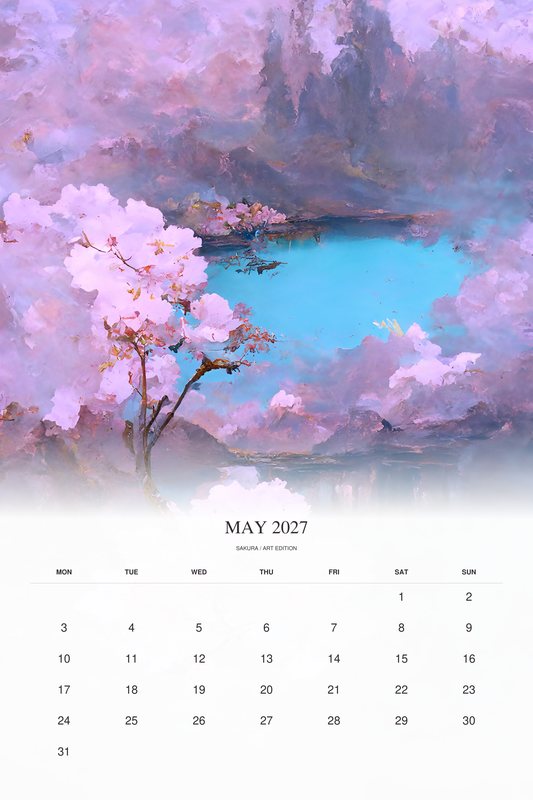 May 2027 page of the Sakura 2027 Art Edition calendar